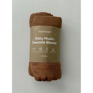 Momcozy Infant Baby 47" Muslin Swaddle Blanket Rust Orange Bamboo Fiber Cotton
